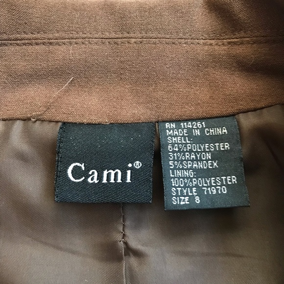 Cami 3/4 sleeve blazer, brown, size 8 - Picture 3 of 8